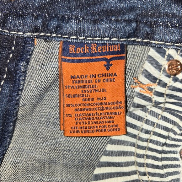 Rock Revival Women’s Jeans Boris Mid Rise Straight Size 31 (Actual 31x30) - Picture 6 of 12